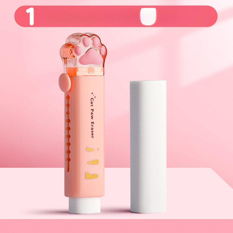 Su 5 keičiamomis šerdelėmis, stumiamu-traukiamu trintuku, specialiomis mokyklinėmis priemonėmis pradinių klasių mokiniams, pieštuko trintuku, vaikišku trintuku nepaliekant pėdsakų