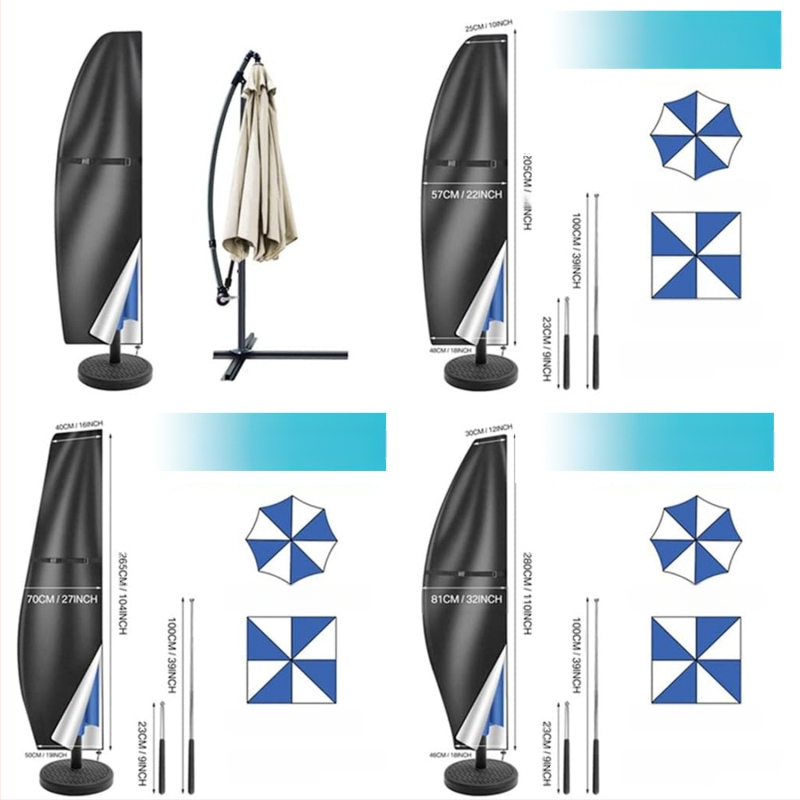 Navlaka za vanjski suncobran je vodootporna i otporna na ulje, vanjski stil s ofsetnim bananama otporan na kišu, pogodno za 3,3-4,3 metra, razne navlake za zaštitu od sunca