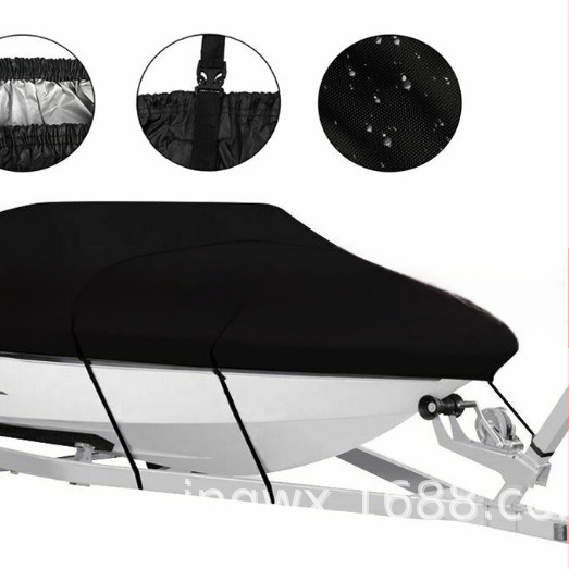 Tehase piiriülene Amazon eBay must autokate hõbedane jahikate 210T veekindel paadikate ühes tükis tarnepaadikate