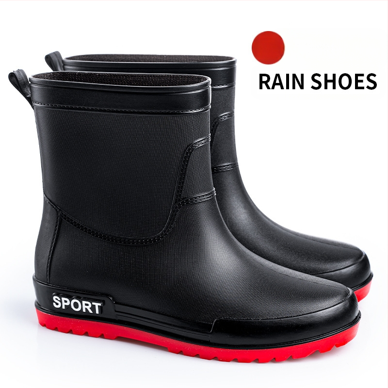 Prekogranične moderne muške čizme za kišu, neklizajuće, vodootporne, otporne na habanje, čizme za kišu srednjeg donjeg dijela, vanjske, zaštita od rada, ribolov, kuhinja, pranje automobila, gumene cipele