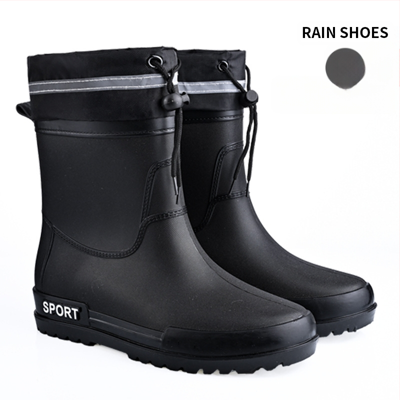 Prekogranične moderne muške čizme za kišu, neklizajuće, vodootporne, otporne na habanje, čizme za kišu srednjeg donjeg dijela, vanjske, zaštita od rada, ribolov, kuhinja, pranje automobila, gumene cipele