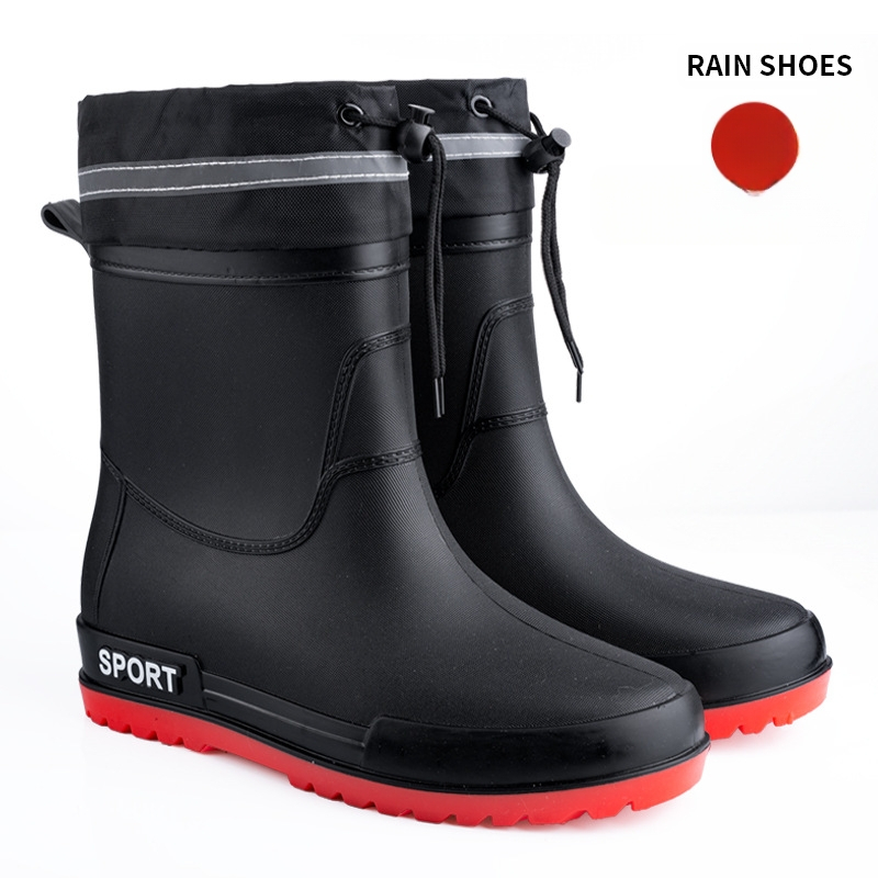 Prekogranične moderne muške čizme za kišu, neklizajuće, vodootporne, otporne na habanje, čizme za kišu srednjeg donjeg dijela, vanjske, zaštita od rada, ribolov, kuhinja, pranje automobila, gumene cipele