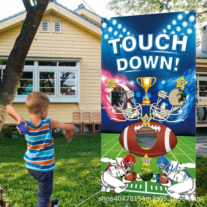 Foci Nyolc Party Dekorációs Kellékek Gyermek Születésnapi Party Szórakoztató Dobójáték Banner Homokzsák Játék Háttér Ruha