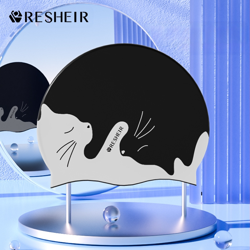 Profesionali silikoninė moteriška vandeniui atspari ausų apsauga, skirta ilgiems plaukams, speciali suaugusiųjų ir didelių dydžių vyriška madinga plaukimo kepuraitė