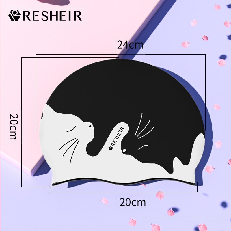 Profesionali silikoninė moteriška vandeniui atspari ausų apsauga, skirta ilgiems plaukams, speciali suaugusiųjų ir didelių dydžių vyriška madinga plaukimo kepuraitė