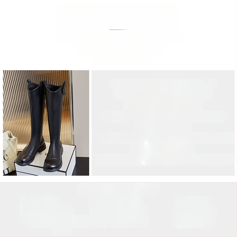 Valódi bőr hosszú szárú női csizma 2025 őszi és téli új retró V-kivágású csizma női lovagycsizma alkalmi sokoldalú vékony csizma női csizma