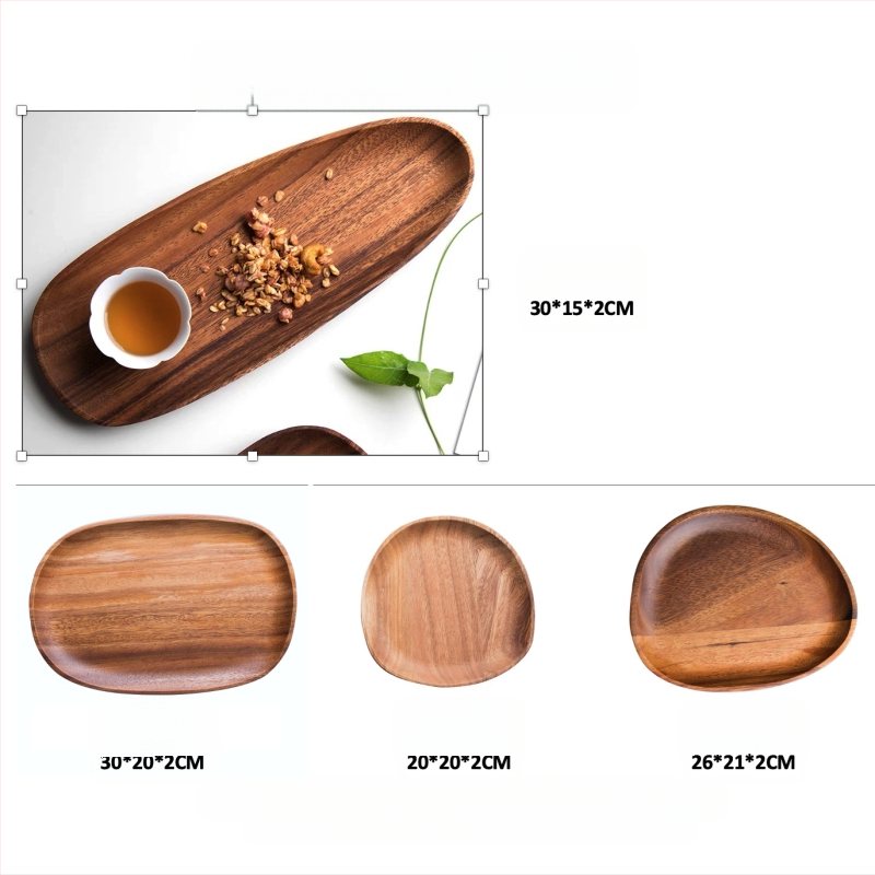[Head kaubad rangelt valitud] Jaapani akaatsia puidust taldrik puidust kandik ümmargune loominguline kuivatatud puuviljade taldrik puidust taldrik