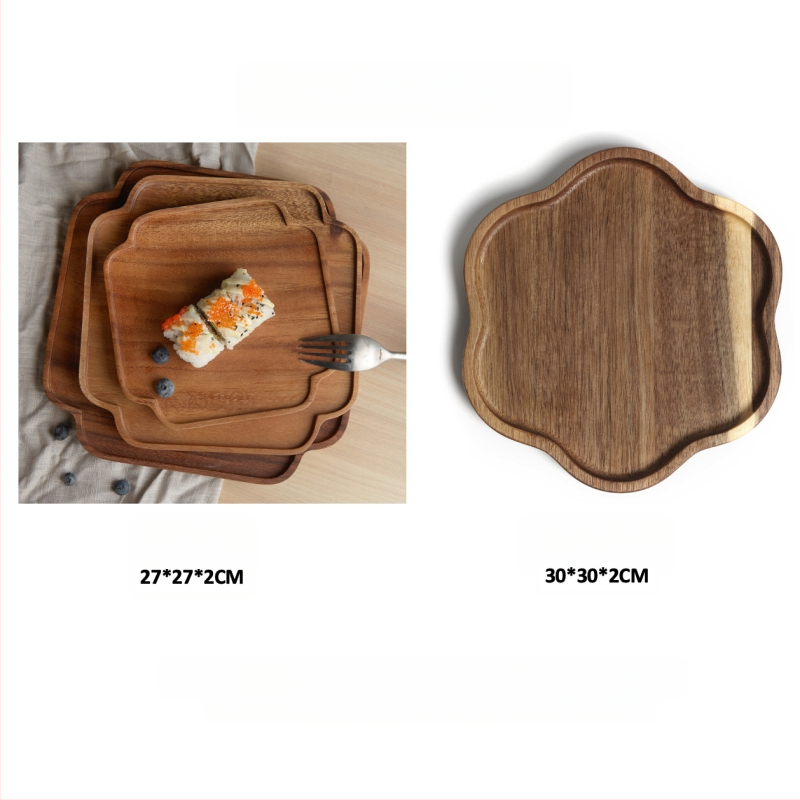 [Head kaubad rangelt valitud] Jaapani akaatsia puidust taldrik puidust kandik ümmargune loominguline kuivatatud puuviljade taldrik puidust taldrik