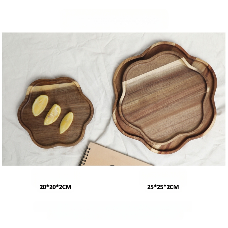 [Head kaubad rangelt valitud] Jaapani akaatsia puidust taldrik puidust kandik ümmargune loominguline kuivatatud puuviljade taldrik puidust taldrik