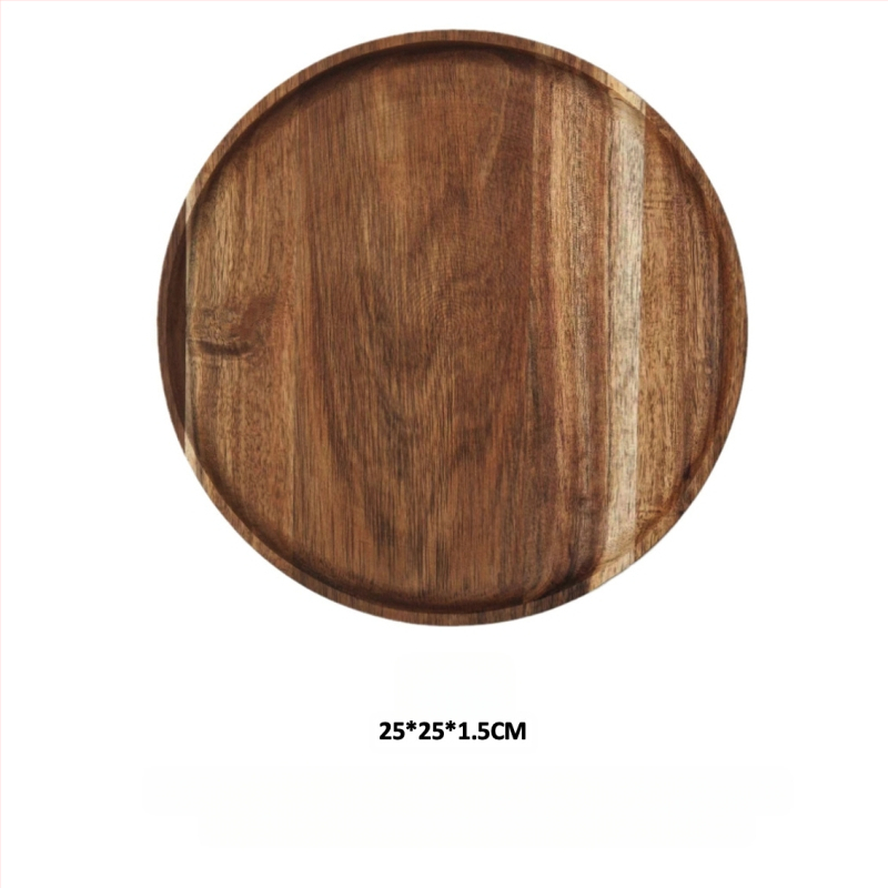 [Head kaubad rangelt valitud] Jaapani akaatsia puidust taldrik puidust kandik ümmargune loominguline kuivatatud puuviljade taldrik puidust taldrik