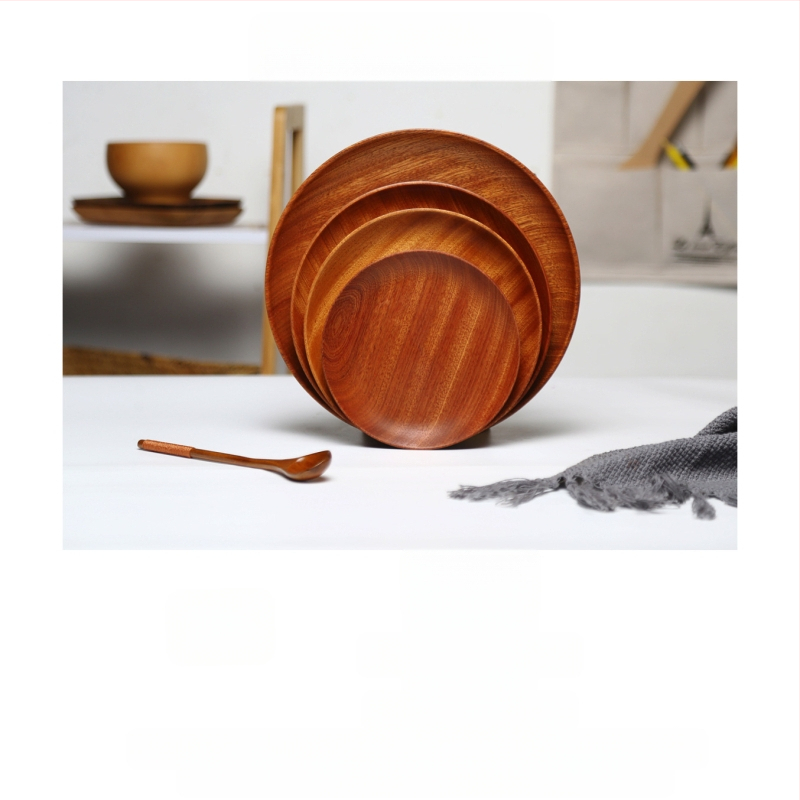 [Head kaubad rangelt valitud] Jaapani akaatsia puidust taldrik puidust kandik ümmargune loominguline kuivatatud puuviljade taldrik puidust taldrik