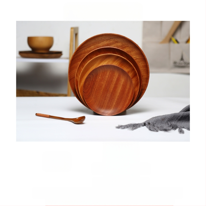 [Head kaubad rangelt valitud] Jaapani akaatsia puidust taldrik puidust kandik ümmargune loominguline kuivatatud puuviljade taldrik puidust taldrik