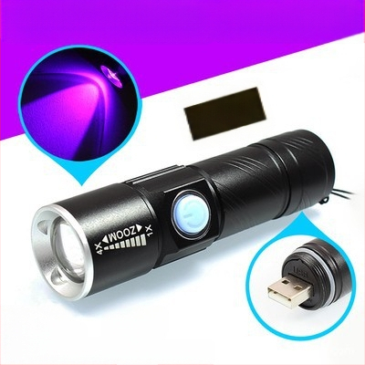 DARKBEAM újratölthető lila USB395nmUV zseblámpa fluoreszkáló anyagfelismerés hamisítás elleni bankjegy-ellenőrzés Jade azonosítás