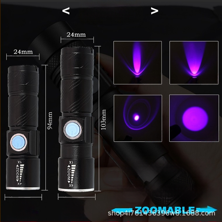 DARKBEAM újratölthető lila USB395nmUV zseblámpa fluoreszkáló anyagfelismerés hamisítás elleni bankjegy-ellenőrzés Jade azonosítás