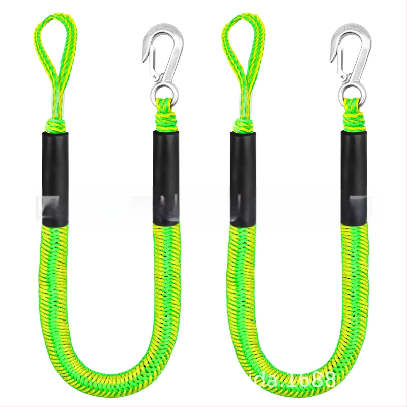 Jauniniet 4FT jaunu āķa laivas virvi Jūras elastīgo virvi Jūras kabelis gumijas laivas laivas virve Dock līnija