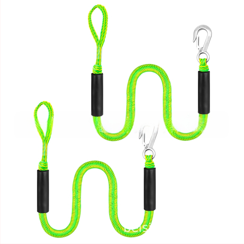 Jauniniet 4FT jaunu āķa laivas virvi Jūras elastīgo virvi Jūras kabelis gumijas laivas laivas virve Dock līnija