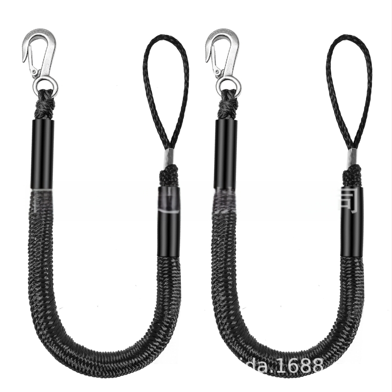 Jauniniet 4FT jaunu āķa laivas virvi Jūras elastīgo virvi Jūras kabelis gumijas laivas laivas virve Dock līnija