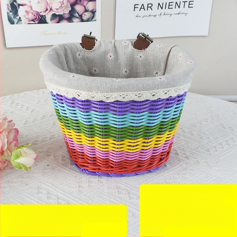 Rattan-szerű szőtt díszkosár, bicikli játékautó zsebkosár, asztali dekoráció, tárolókosár, virágkosár, tárolókosár