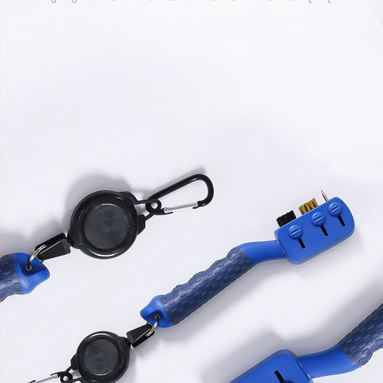 Gamintojo naujas golfo lazdų valymo šepetys, dvipusis daugiafunkcis nešiojamas šepetys su traukimo žiedu, golfo aksesuarams