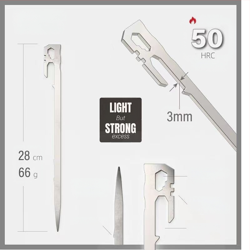 Нови неръждаеми стоманени пирони за заземяване на едро, ултралеки, дебели пирони за заземяване, алпинизъм, къмпинг, пясък, ветроустойчиви пирони