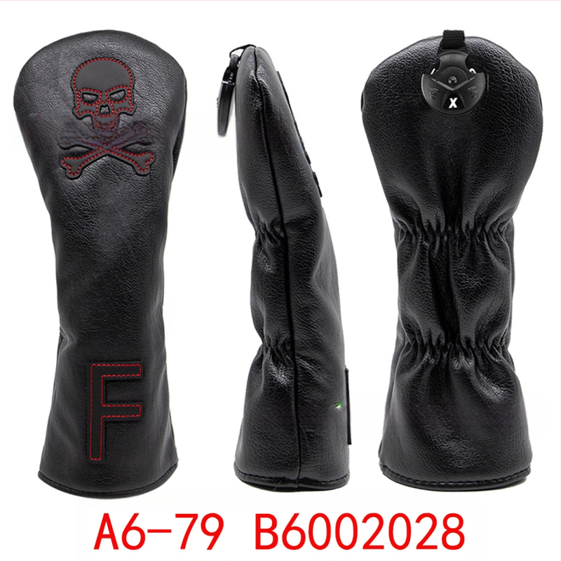 Sandėlyje didmeninė prekyba raudonos ir baltos linijos kaukolės medinio strypo dangteliu stačiu kampu / pusapvaliu / kvadratiniu stūmiklio dangteliu golfo lazdos dangteliu