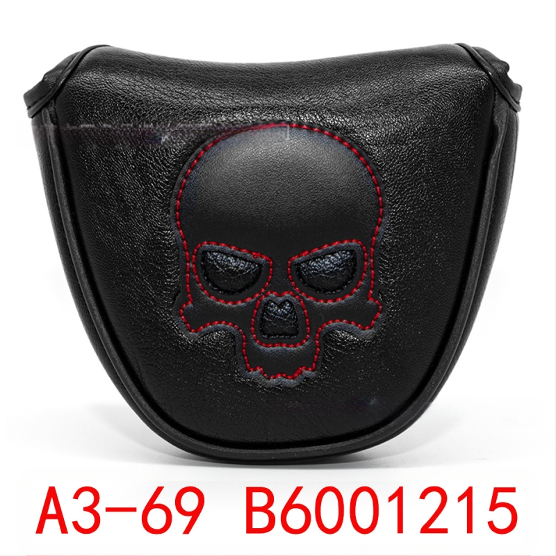 Sandėlyje didmeninė prekyba raudonos ir baltos linijos kaukolės medinio strypo dangteliu stačiu kampu / pusapvaliu / kvadratiniu stūmiklio dangteliu golfo lazdos dangteliu