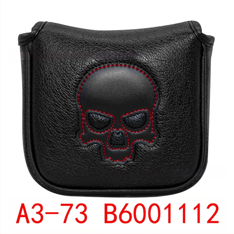 Sandėlyje didmeninė prekyba raudonos ir baltos linijos kaukolės medinio strypo dangteliu stačiu kampu / pusapvaliu / kvadratiniu stūmiklio dangteliu golfo lazdos dangteliu