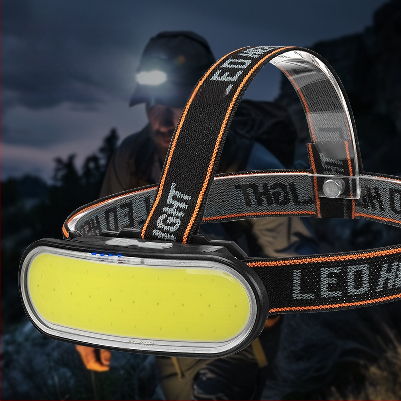 Įkraunamas, stiprus, tarpvalstybinis žibintuvėlis, montuojamas ant galvos, LED lauko namų dvigubo šviesos šaltinio, naktinis žvejybos apšvietimas
