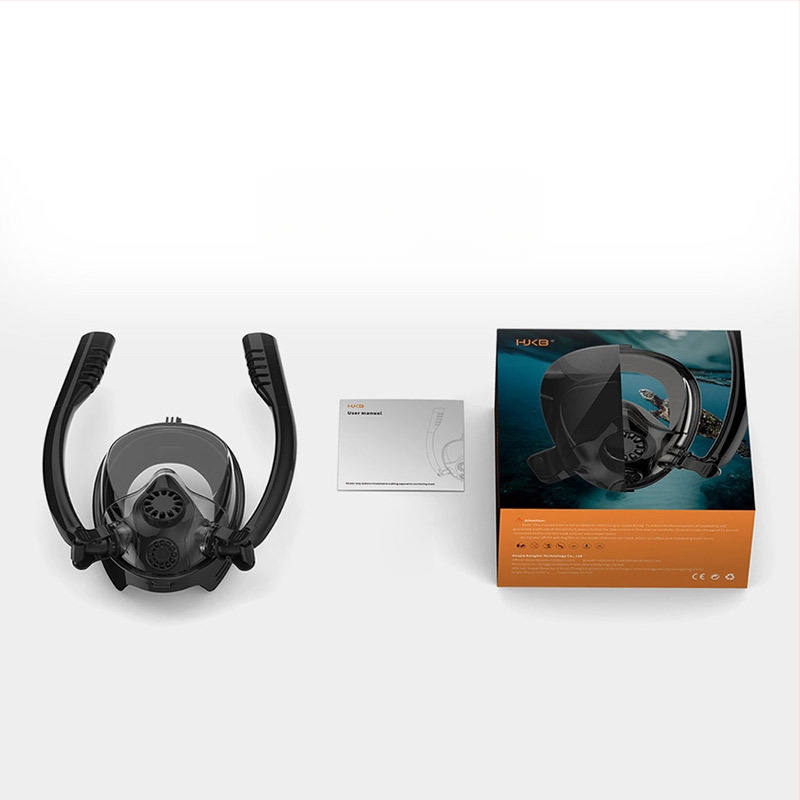 Visiškai sausa nardymo kaukė suaugusiesiems, „Three Treasures“ viso veido dvigubo vamzdelio silikoninė nardymo kvėpavimo kaukė, labai kvėpuojanti laisvajam nardymui