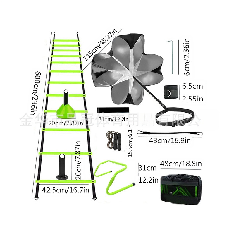 Futballedzés Agilis létra Logó Tárcsás ellenállás Esernyő Puha ruha Ugrórács Agilis létra Kötéllétra Edzőruha