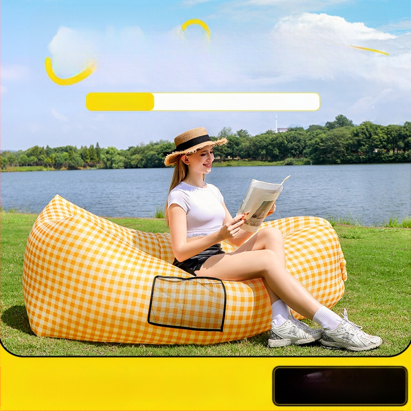 Възглавница за мързелив надуваем диван, преносим външен плажен въздушен диван, съвпадащ цвят, мързелив спален чувал, легло на едро, производител на едро