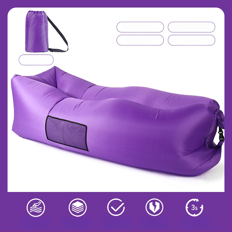 Възглавница за мързелив надуваем диван, преносим външен плажен въздушен диван, съвпадащ цвят, мързелив спален чувал, легло на едро, производител на едро