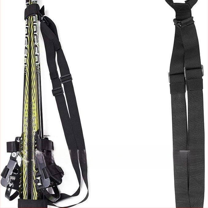 Tarpvalstybinis „Amazon“ žieminių slidinėjimo lazdų dirželis, lengvai nešiojamas slidinėjimo įrangos reguliuojamas nailono pečių dirželis