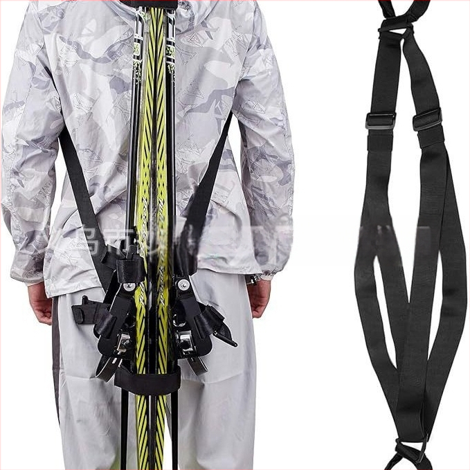 Tarpvalstybinis „Amazon“ žieminių slidinėjimo lazdų dirželis, lengvai nešiojamas slidinėjimo įrangos reguliuojamas nailono pečių dirželis