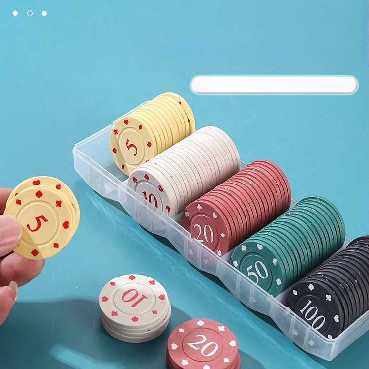 Bónusz Érme Sakk és Kártyaszoba Kártyák Póker Játék Pontok Kártyagép Texas Hold`em Mahjong Zseton Érme Műanyag