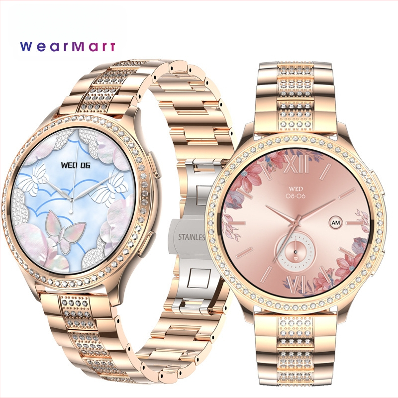 Lagani luksuzni ženski dijamantni AK53 pametni sat 1,32 inča Bluetooth poziv otkucaji srca zdravi sportski prekogranična vanjska trgovina japanski