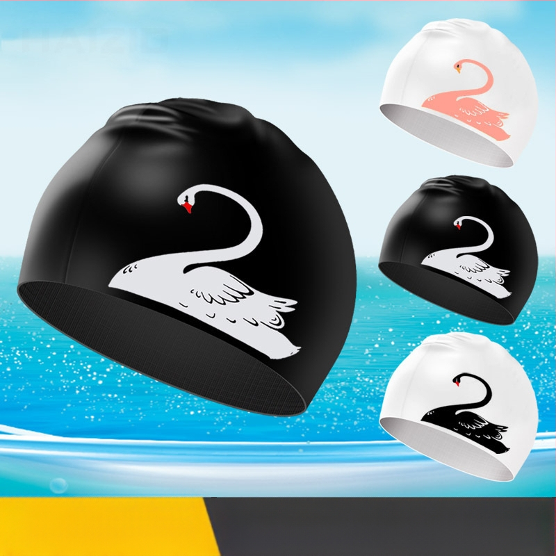 Plaukimo kepuraitė su silikonu, padidinta, patogi galvos apsauga, ausų apsauga, plaukų priežiūra, plaukimo įranga, vandeniui atspari plaukimo kepuraitė, vyrams ir moterims, kūno rengyba, plaukimas