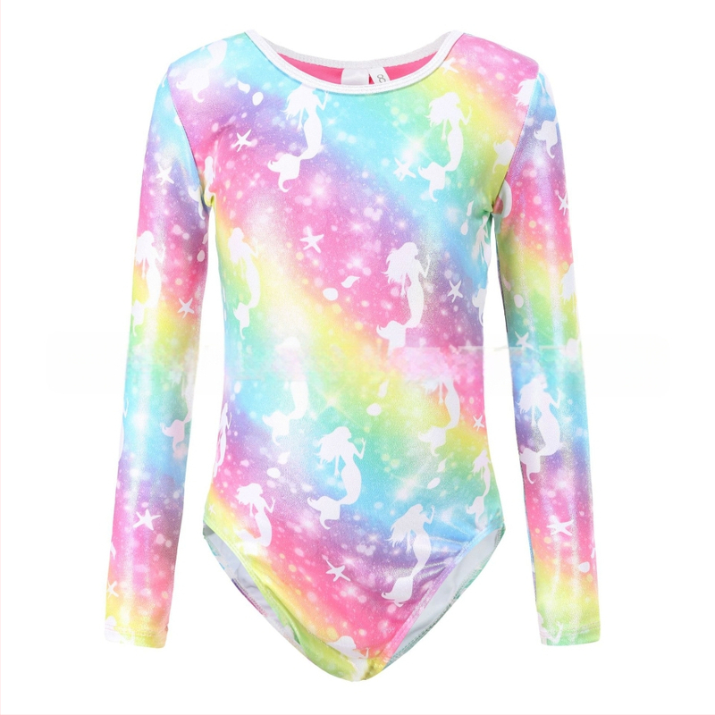 Детско облекло за гимнастика, дрехи с дълъг ръкав и бронзиращо покритие за танци, дрехи за момичета, балет, детски дрехи за гимнастика с гол гръб, дрехи за тренировки, детски клинове