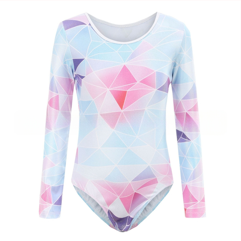 Детско облекло за гимнастика, дрехи с дълъг ръкав и бронзиращо покритие за танци, дрехи за момичета, балет, детски дрехи за гимнастика с гол гръб, дрехи за тренировки, детски клинове
