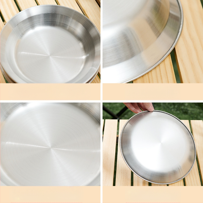 Roostevabast terasest õhtusöögitaldrikute komplekt õues kasutamiseks, telkimiseks mõeldud grillilauad, kaasaskantavad isejuhtivad grillitaldrikud, supikauss, kausikomplekt