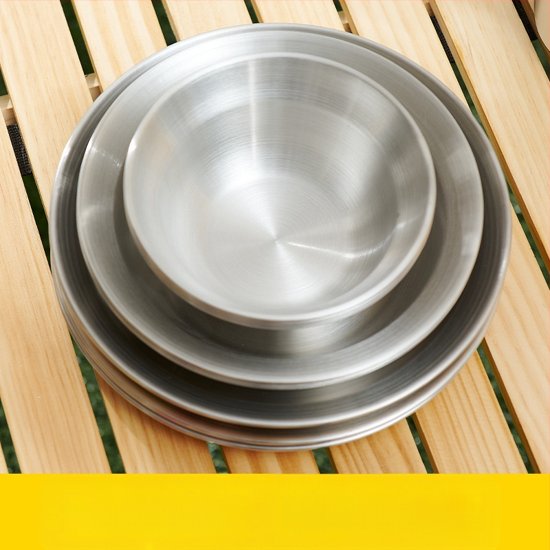 Roostevabast terasest õhtusöögitaldrikute komplekt õues kasutamiseks, telkimiseks mõeldud grillilauad, kaasaskantavad isejuhtivad grillitaldrikud, supikauss, kausikomplekt