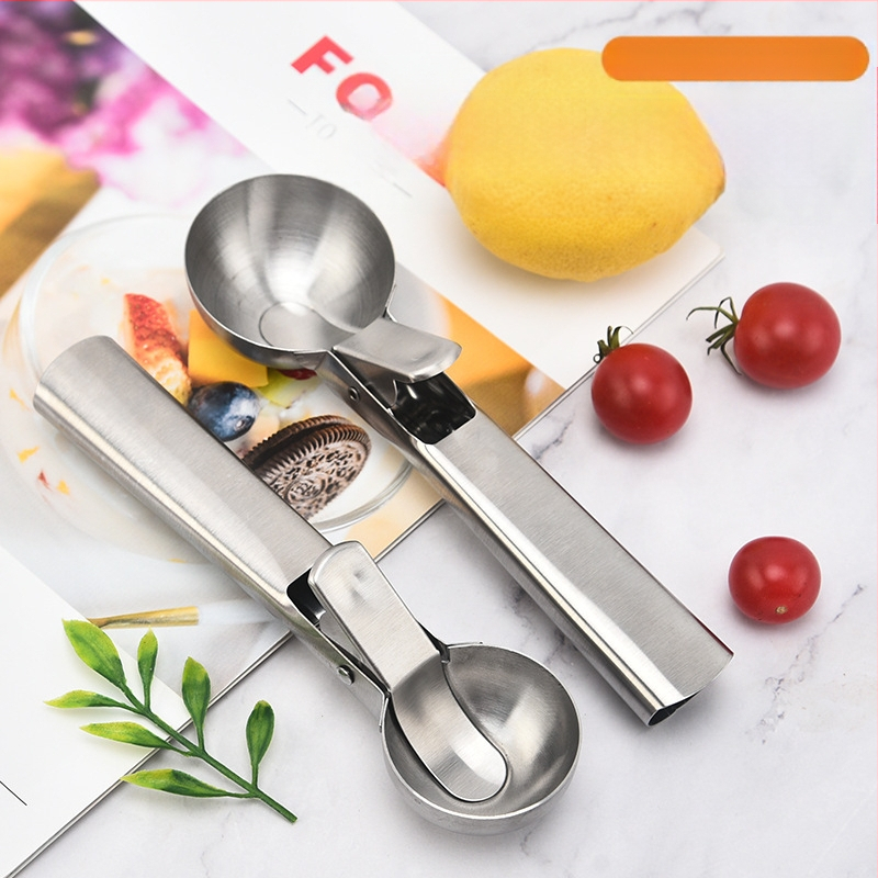 Nerūdijančio plieno dvigubos paskirties ledų šaukštas ledų šaukštas rutulinis kastuvas daugiafunkcis ledų rutulinis kastuvas ledų vaisių šaukštas