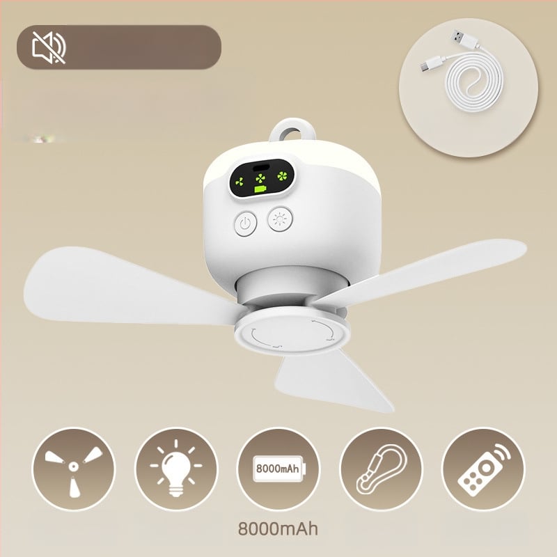 Távirányítós kis mennyezeti ventilátor, ultra csendes, nagy szél, diákhálótermi ágy töltése, kis éjszakai fény, szúnyogháló, elektromos ventilátor