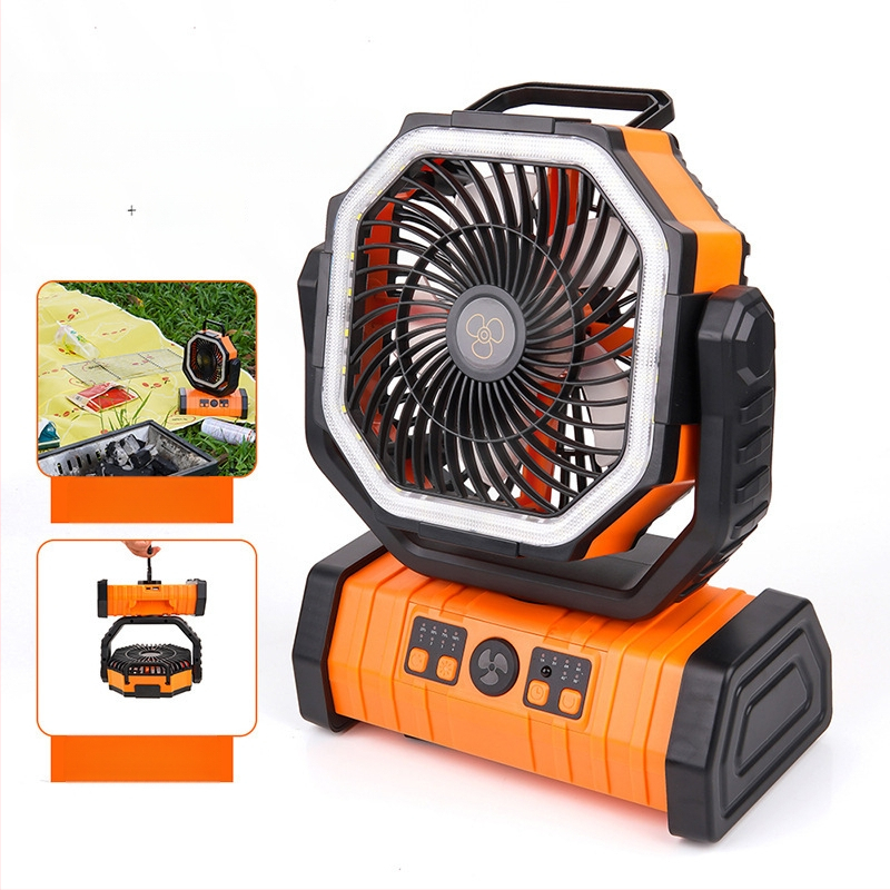 Kempingo ventiliatorius lauko ventiliatoriaus šviestuvas buitinis ventiliatorius mobiliojo telefono įkrovimo lobis LED šviestuvas dvigubo kablio kempingo ventiliatorius F6