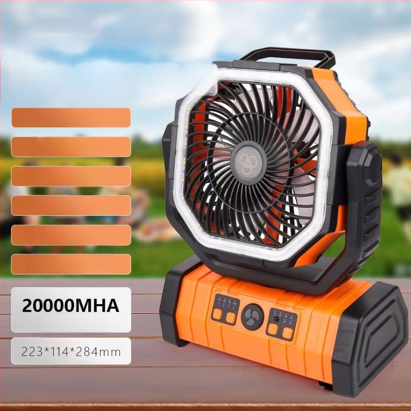 Kempingo ventiliatorius lauko ventiliatoriaus šviestuvas buitinis ventiliatorius mobiliojo telefono įkrovimo lobis LED šviestuvas dvigubo kablio kempingo ventiliatorius F6
