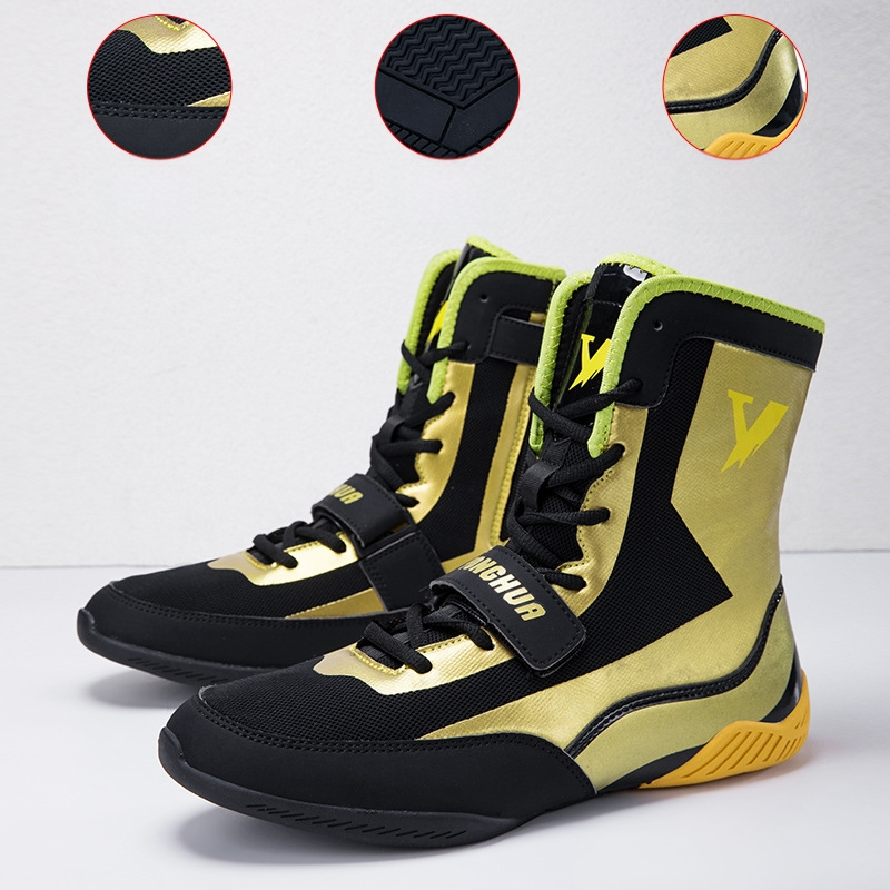 Lukuga kõrged maadluskingad Meeste professionaalsed võitluskingad Võitlustreeningkingad Poksikingad Pikad saapad Tai poksi sandaalid