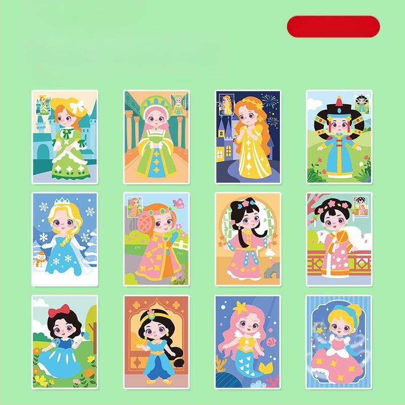 Παιδικά χειροποίητα αυτοκόλλητα Diy3D στερεοφωνικά αυτοκόλλητα Eva Princess Νηπιαγωγείο Υλικό παραγωγής πακέτου κοριτσιών εκπαιδευτικά αυτοκόλλητα παιχνίδια