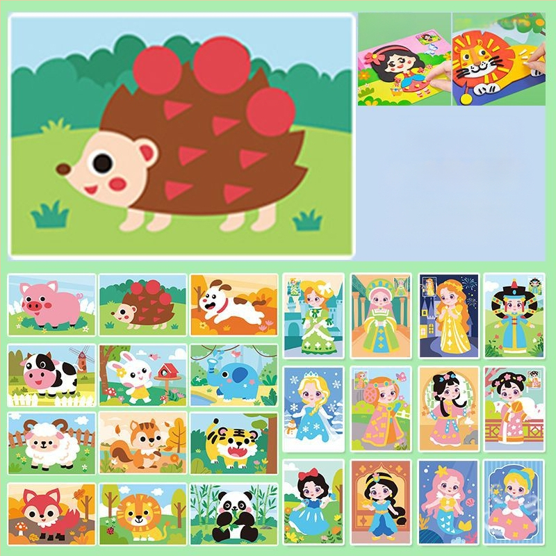 Παιδικά χειροποίητα αυτοκόλλητα Diy3D στερεοφωνικά αυτοκόλλητα Eva Princess Νηπιαγωγείο Υλικό παραγωγής πακέτου κοριτσιών εκπαιδευτικά αυτοκόλλητα παιχνίδια