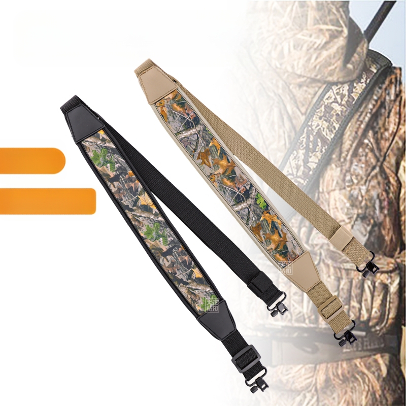Határokon átnyúló kültéri taktikai fegyverszíj Többfunkciós, állítható, kétpontos vállpánt Vastagított, kényelmes, kopásálló, csúszásgátló fegyverkötél