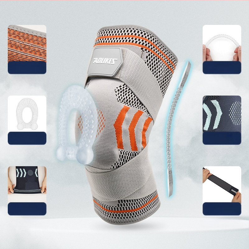Sport kosárlabda pántok szilikon térdvédők kerékpározáshoz futáshoz rugós támasztó lábvédők kültéri edzéshez térdvédelem